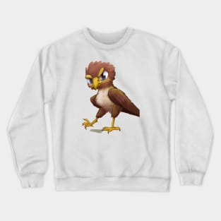 Cute Hawk Drawing Crewneck Sweatshirt